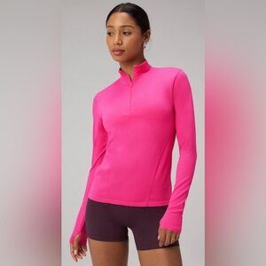 Fabletics Feather Tech+ Half-Zip Top Pullover Jacket | Pink Crush | XL | NWT